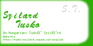 szilard tusko business card